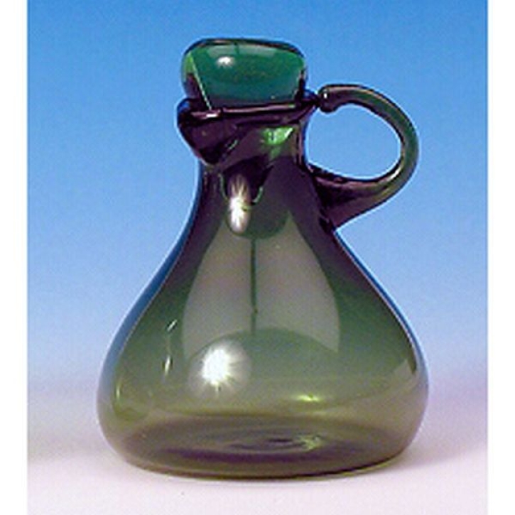 Green glass carafe with glass plug